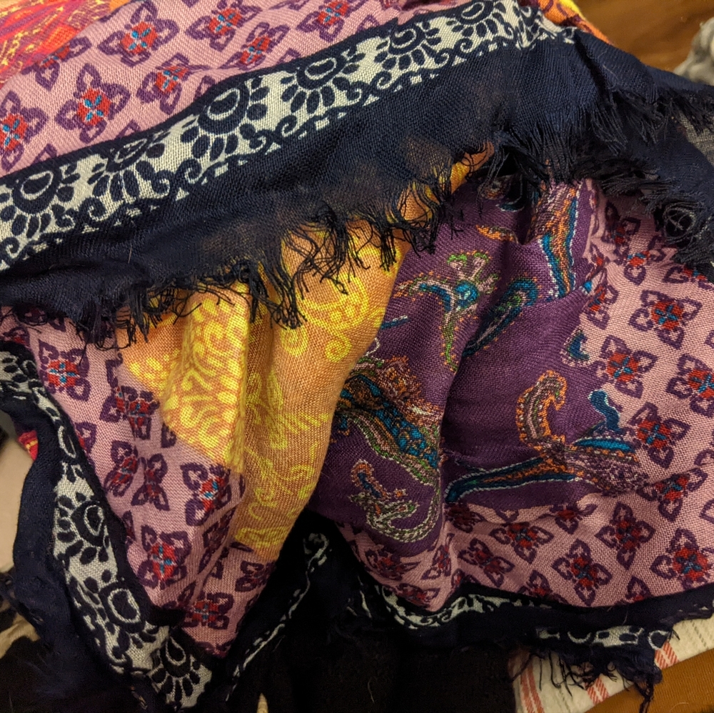 Tarnish - Large Square Paisley Patchwork Scarf - … - image 2